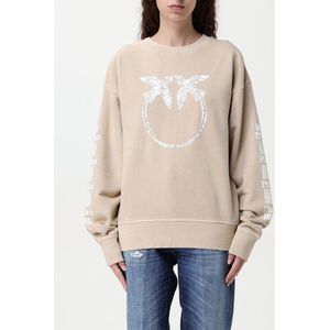 Pinko, Dames, Sweatshirts & Hoodies, Beige, Maat: S Katoen,