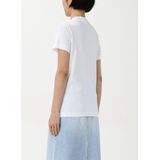 Pinko - Katoenen T-shirt - Wit - Ronde Hals - Korte Mouwen - Strass Versiering