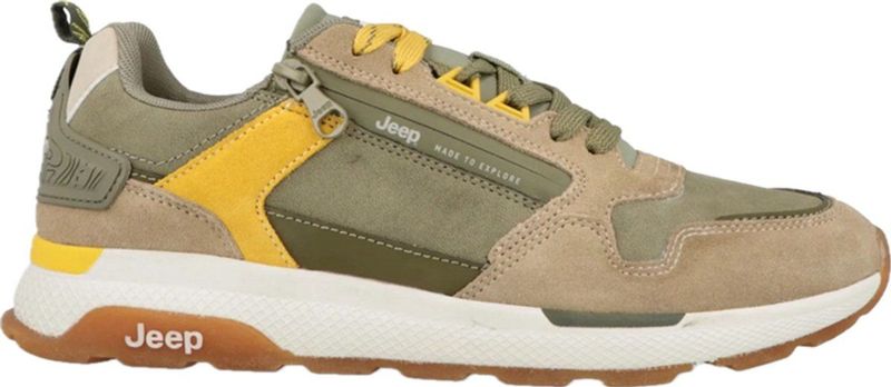 Jeep - JM51061A Ontario Zip - Heren Sneaker - Sage - Imitatieleer/Textiel