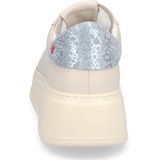Gio+ - Beige Leren Lage Top Sneakers - Glitter Hiel - Lichtgewicht EVA-Rubber