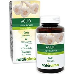 Knoflook (Allium sativum) bollen NATURALMA | 150 g | 300 tabletten van 500 mg | Voedingssupplement | Natuurlijk en Veganistisch