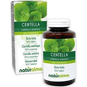 Aziatische waternavel (Centella asiatica) kruid Naturalma - 150 g - 300 tabletten - Voedingssupplement - Natuurlijk en Veganistisch