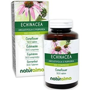 Echinacea of Zonnehoed (Echinacea angustifolia en purpurea) kruid en wortels Naturalma - 150 g - 300 tabletten - Voedingssupplement - Natuurlijk en Veganistisch