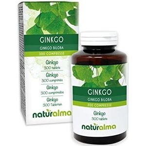 Ginkgo of Japanse notenboom (Ginkgo biloba) bladeren NATURALMA | 150 g | 300 tabletten van 500 mg | Voedingssupplement | Natuurlijk en Veganistisch