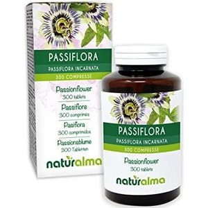 Wilde passiebloem (Passiflora incarnata) kruid met bloemen NATURALMA | 150 g | 300 tabletten van 500 mg | Voedingssupplement | Natuurlijk en Veganistisch