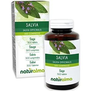 Echte salie (Salvia officinalis) bladeren Naturalma - 150 g - 300 tabletten - Voedingssupplement - Natuurlijk en Veganistisch
