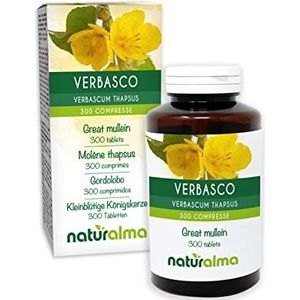 Koningskaars (Verbascum thapsus) bloemen en bladeren NATURALMA | 150 g | 300 tabletten van 500 mg | Voedingssupplement | Natuurlijk en Veganistisch
