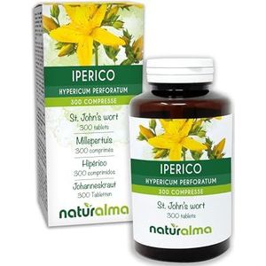 Sint-janskruid (Hypericum perforatum) kruid met bloemen Naturalma - 150 g - 300 tabletten - Voedingssupplement - Natuurlijk en Veganistisch