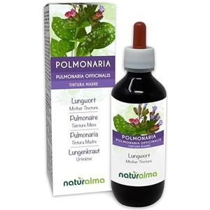 Gevlekt longkruid (Pulmonaria officinalis) kruid met bloemen Alcoholvrije moedertinctuur Naturalma - Vloeibaar extract druppels 200 ml - Voedingssupplement - Veganistisch