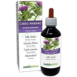 Mariadistel (silybum marianum) vruchten Alcoholvrije moedertinctuur Naturalma - Vloeibaar extract druppels 200 ml - Voedingssupplement - Veganistisch