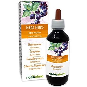 Zwarte bes (Ribes nigrum) Alcoholvrij extract van verse knoppen Naturalma - Vloeibaar extract druppels 200 ml - Voedingssupplement - Veganistisch