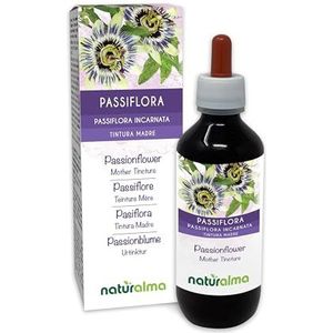 Wilde passiebloem (Passiflora incarnate) kruid met bloemen Alcoholvrije moedertinctuur Naturalma - Vloeibaar extract druppels 200 ml - Voedingssupplement - Veganistisch