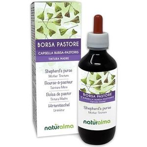 Herderstasje (Capsella bursa-pastoris) kruid Alcoholvrije moedertinctuur Naturalma - Vloeibaar extract druppels 200 ml - Voedingssupplement - Veganistisch