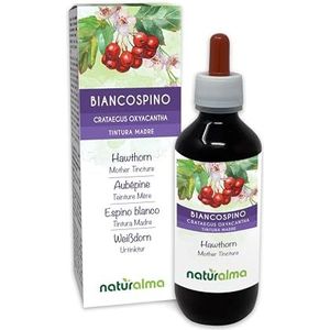 Tweestijlige meidoorn (Crataegus oxyacantha) bladeren en bloemen Alcoholvrije moedertinctuur Naturalma - Vloeibaar extract druppels 200 ml - Voedingssupplement - Veganistisch