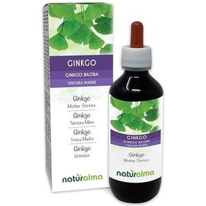 Ginkgo of Japanse notenboom (Ginkgo biloba) bladeren Alcoholvrije moedertinctuur Naturalma - Vloeibaar extract druppels 200 ml - Voedingssupplement - Veganistisch