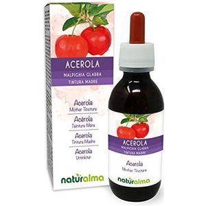 Acerola (Malpighia glabra) vruchten Alcoholvrije moedertinctuur Naturalma - Rijk aan vitamine C - Vloeibaar extract druppels 120 ml - Voedingssupplement - Veganistisch