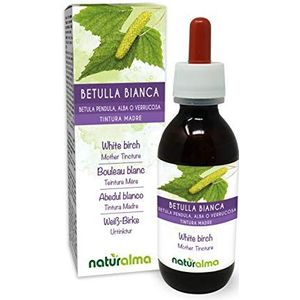 Ruwe berk (Betula pendula, alba of verrucosa) bladeren Alcoholvrije moedertinctuur Naturalma - Vloeibaar extract druppels 120 ml - Voedingssupplement - Veganistisch