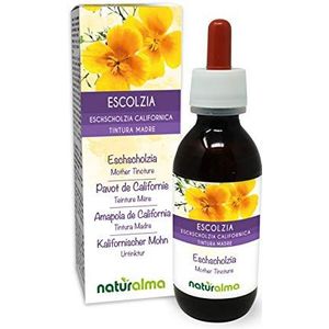 Slaapmutsje (Eschscholzia californica) kruid Alcoholvrije moedertinctuur Naturalma - Vloeibaar extract druppels 120 ml - Voedingssupplement - Veganistisch