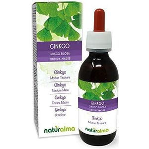 Ginkgo of Japanse notenboom (Ginkgo biloba) bladeren Alcoholvrije moedertinctuur Naturalma - Vloeibaar extract druppels 120 ml - Voedingssupplement - Veganistisch