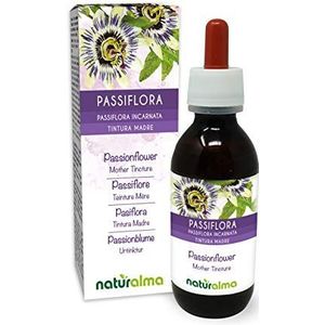 Wilde passiebloem (Passiflora incarnate) kruid met bloemen Alcoholvrije moedertinctuur Naturalma | Vloeibaar extract druppels 120 ml | Voedingssupplement | Veganistisch