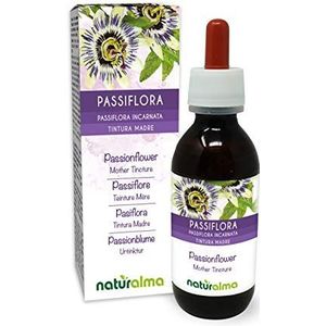 Wilde passiebloem (Passiflora incarnate) kruid met bloemen Alcoholvrije moedertinctuur Naturalma - Vloeibaar extract druppels 120 ml - Voedingssupplement - Veganistisch