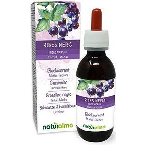 Zwarte bes (Ribes nigrum) bladeren en vruchten Alcoholvrije moedertinctuur Naturalma - Vloeibaar extract druppels 120 ml - Voedingssupplement - Veganistisch