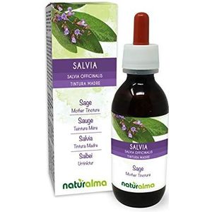Echte salie (Salvia officinalis) bladeren Alcoholvrije moedertinctuur Naturalma | Vloeibaar extract druppels 120 ml | Voedingssupplement | Veganistisch