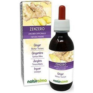 Gember (Zingiber officinalis) wortelstokken Alcoholvrije moedertinctuur Naturalma - Vloeibaar extract druppels 120 ml - Voedingssupplement - Veganistisch