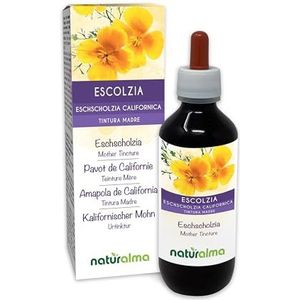 Slaapmutsje (Eschscholzia californica) kruid Alcoholvrije moedertinctuur Naturalma - Vloeibaar extract druppels 200 ml - Voedingssupplement - Veganistisch
