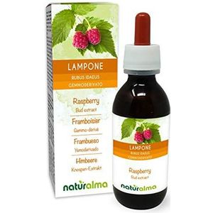 Framboos (Rubus idaeus) Alcoholvrij extract van verse knoppen Naturalma - Vloeibaar extract druppels 120 ml - Voedingssupplement - Veganistisch