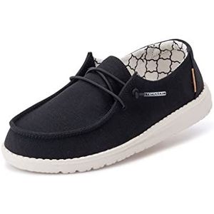 Hey Dude Wendy Youth Moc Toe Schoenen voor meisjes, linnen zwart, 33 EU
