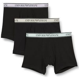 Emporio Armani Set van 3 boxershorts voor heren, zwart/zwart.