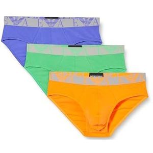 Emporio Armani Heren 3-pack slip, fluo oranje/fluo groen/fluo violet, M, Fluo Oranje/Fluo Groen/Fluo Violet, M