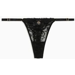 Emporio Armani Eternal Lace T-string slipje voor dames, Zwart, XL