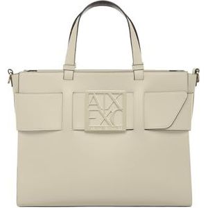 Armani Exchange, Tassen, Dames, Beige, ONE Size, Polyester, Beige Stijlvolle Handtas met Schouderband