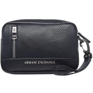 Armani Exchange Men's Essential, Capri SLG, Mini frontale Zip Beauty case, Blue Navy, Blue Navy