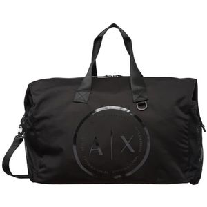 Armani Exchange Men's Antigua, duurzaam, Glossy Circular Logo Duffle, zwart, zwart, One size