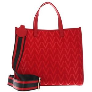 Valentino by Mario Valentino, Tassen, Dames, Rood, ONE Size, Nylon, Rode Nylon Handtas met V Print