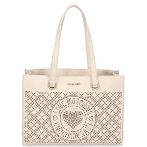 Love Moschino, Tassen, Dames, Beige, ONE Size, Leer, Designer Shopper van Eco-leer