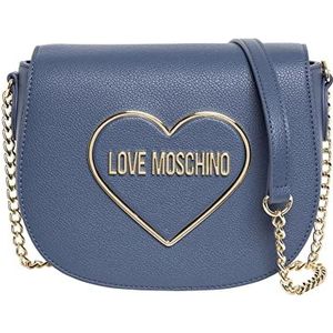 Love Moschino PU, schoudertas voor dames, blauw denim