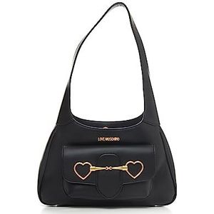 Love Moschino PU zwart, schoudertas voor dames, zwart, zwart.