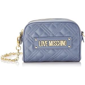 Love Moschino Gewatteerde PU schoudertas dames, blauw denim