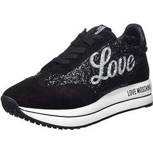 Love Moschino Dames Sneakerd.run40 Glitter+cr+nap+nylon gymnastiek schoenen, Meerkleurig, 34 EU