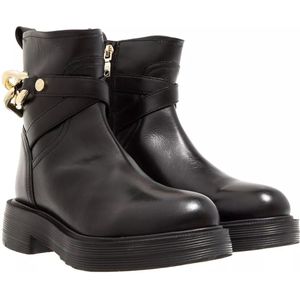 Love Moschino - Enkellaarsjes - Zwart - Leer