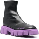 Love Moschino - Enkellaarsjes - Zwart - Zwart Paars