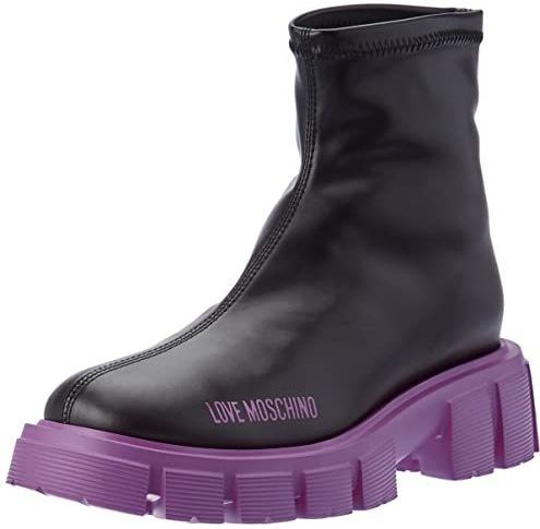 Love Moschino - Enkellaarsjes - Zwart - Zwart Paars