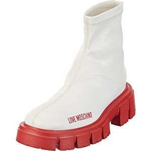 Love Moschino Enkellaarsjes voor dames, zwart, Wit, 36 EU