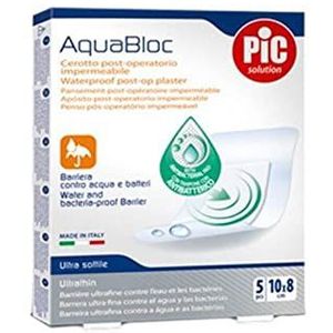 Pic Aquabloc Steriel Antibacterieel Pleister 10x8 Cm 5 Stuks, Wit, 5 Eenheden, 1