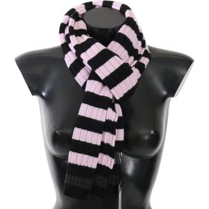 Dolce & Gabbana Roze Zwart Gestreepte Kasjmier Wollen Omslagdoek voor dames