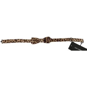 Dolce & Gabbana bruin luipaard zijden verstelbare hals Papillon herenstrik